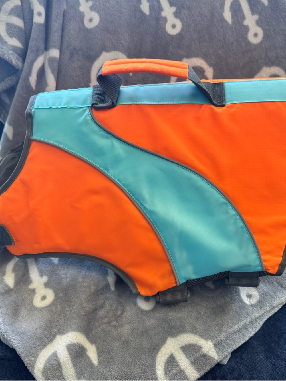 Dog Life Jacket XL Orange Teal Pet Safety Vest High Visibility Swim Vest